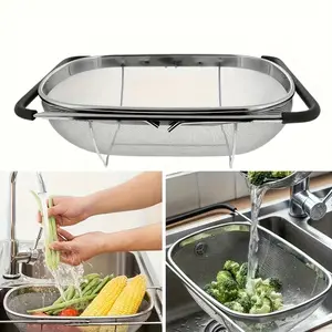 Stainless Steel Fine Mesh Strainer, Drainage Basket for Vegetable Filtering, Food-Safe Kitchen Essential, Food Colander Kitchenware, Kitchen Gadgets
