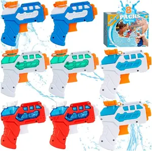 8 Pack Water Gun for Kids, Mini Water Pistol for Summer Pool Garden Beach, Water Fight Party Favors Fillers for Boys Girls Outdoor, Squirt Guns Training Toys for Dogs Cats - Gift Package