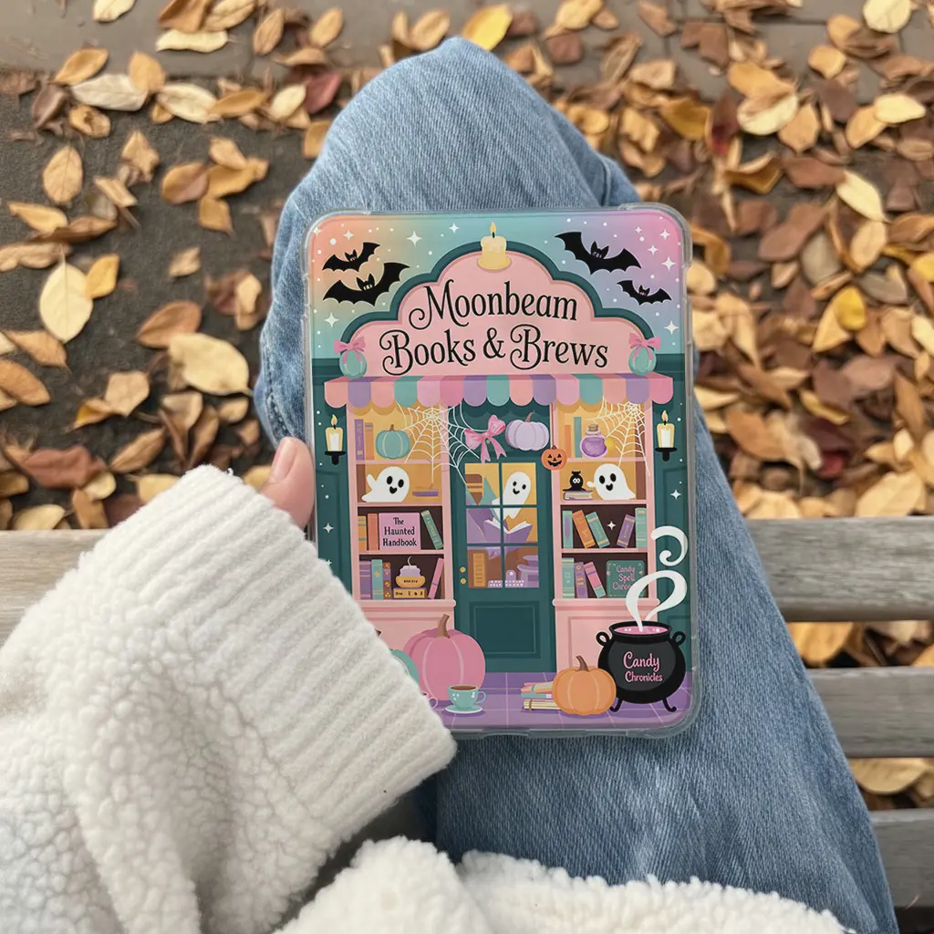 Kindle Insert for Clear Case, Ghost Bookstore Cozy Reads Design, Aesthetic Device Accessory for Book Lovers