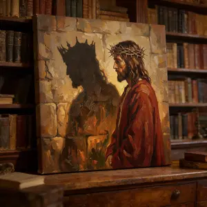 Jesus Poster Crown of Thorns Art — Christian Wall Decor, Religious-Themed Poster, Faith Decoration