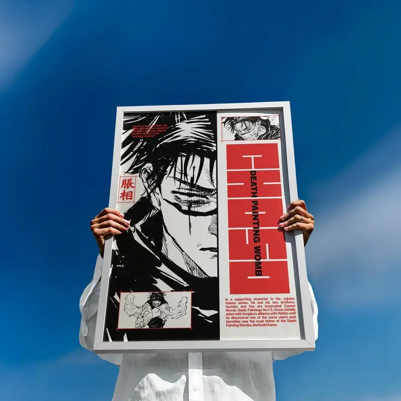 Jujutsu Kaisen - Choso Annime Poster Unframed, JJK Anime Manga Wall Art, Death Painting Womb Decor, Villain Artwork, JJK Gege Akutami Illustration Poster