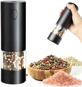 Electric Pepper Mill, Adjustable Coarseness Salt and Pepper One-Handed Grinder, USB Rechargeable, Easy to Clean, Suitable for Kitchen, Dining Room, BBQ, Camping