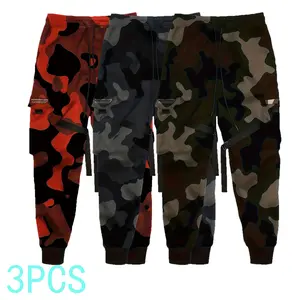 Camouflage pants, cargo pants, soft fabric, cool and comfortable for summer, street hip-hop style, suitable for everyday and outdoor wear, street fashion, casual loose cargo pants