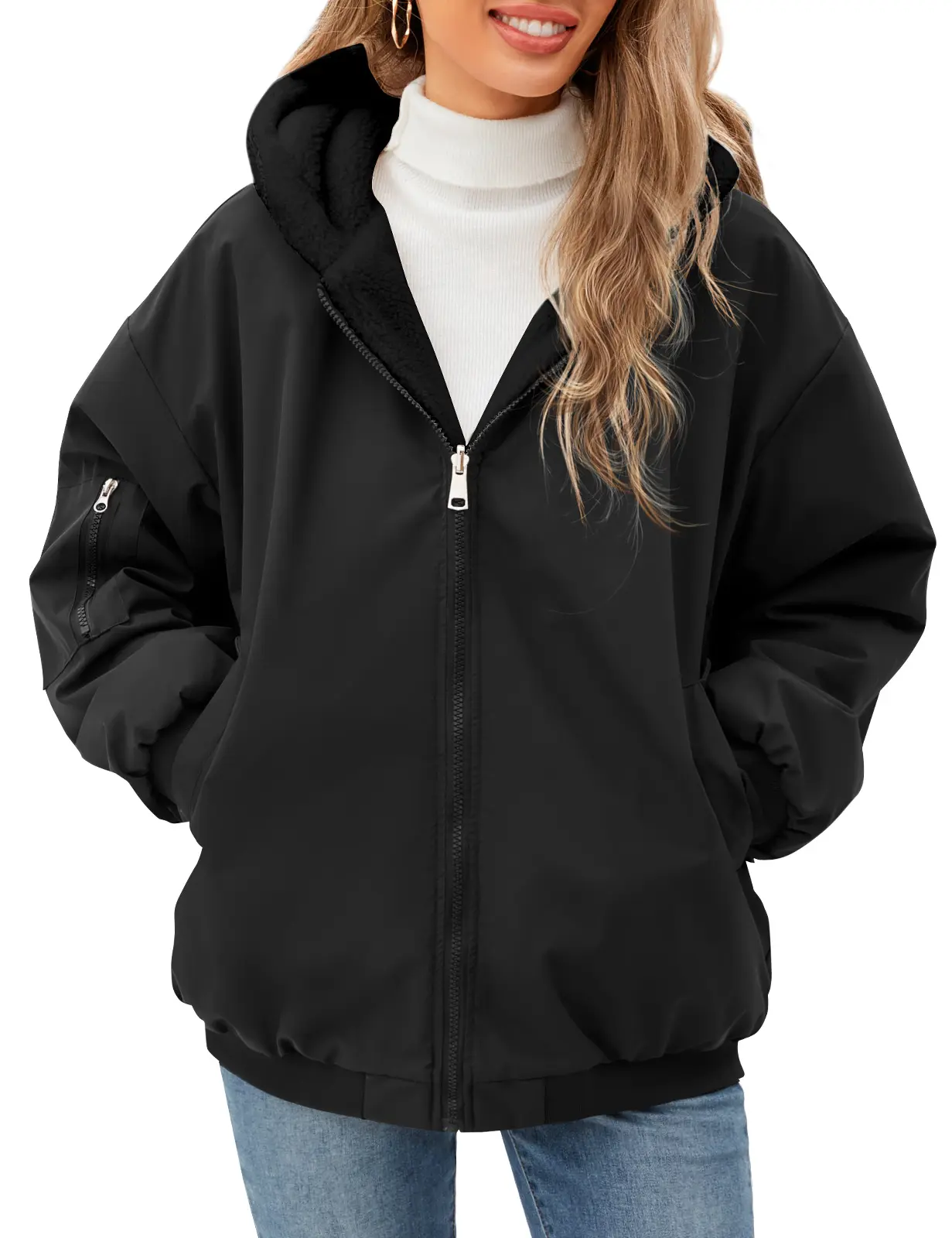 HEEKPEK Women's Lamb Wool Double-Sided Long-Sleeve Cotton Puffer Coat - Windproof, Waterproof, Warm, Cozy, Stylish Loose Everyday Casual Wear Outerwear for Fall Winter Outdoor Use, Style