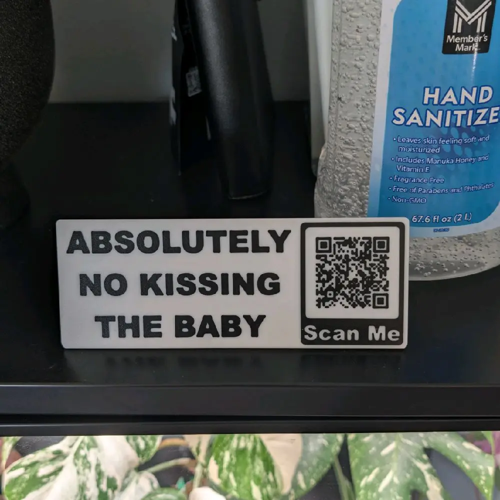 Absolutely No Kissing the Baby – Freestanding Baby Safety Sign