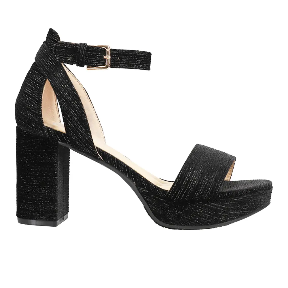CL by Laundry Womens Gaily Block Platform Dress Sandals High Heel 3" & Up - Black