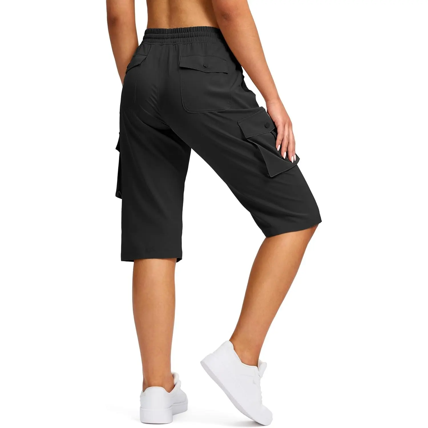 15" Long Shorts for Women Hiking Cargo Bermuda | Knee Length, Modest, Lightweight, Quick Dry, Walking, Golf, Outdoor, Fishing, Traval, Casual, Summer, Capris
