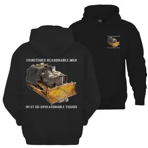 “Sometimes Reasonable Men Must Do Unreasonable Things” Graphic, Heemeyer Killdozer Quote Funny Hoodie Tshirt Sweatshirt, Funny Ironic Tribute Vintage Streetwear Outfit