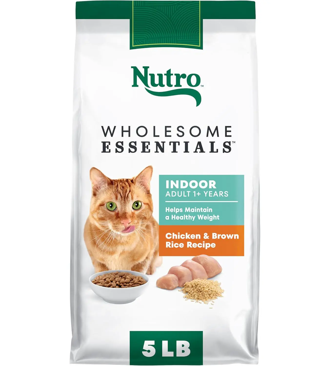Nutro Wholesome Essentials Dry Cat Food, Indoor Cat Food Dry Chicken & Brown Rice Recipe, 5 lbs.