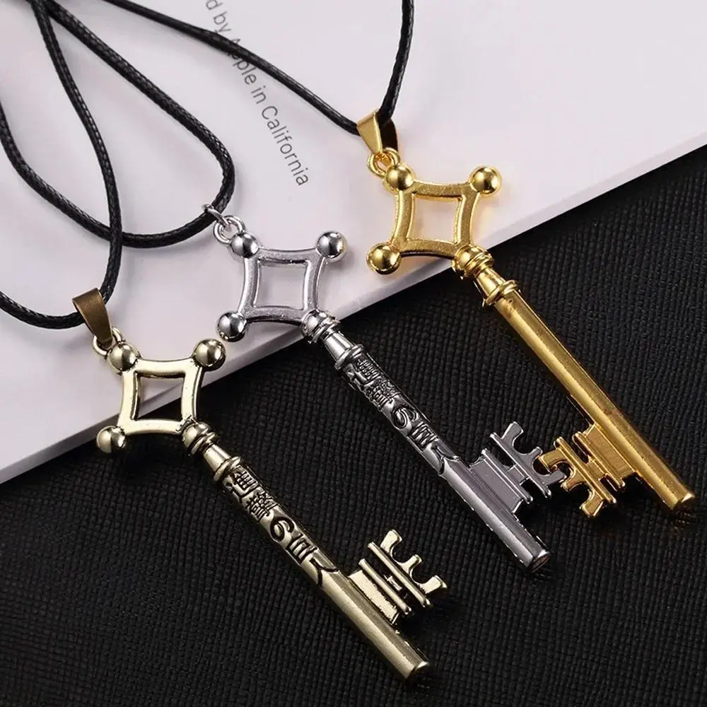 2024 Attack On Titan Necklace Eren Key Shingeki No Kyojin Pendant Fashion Vintage Retro Anime Jewelry For Men Cosplay