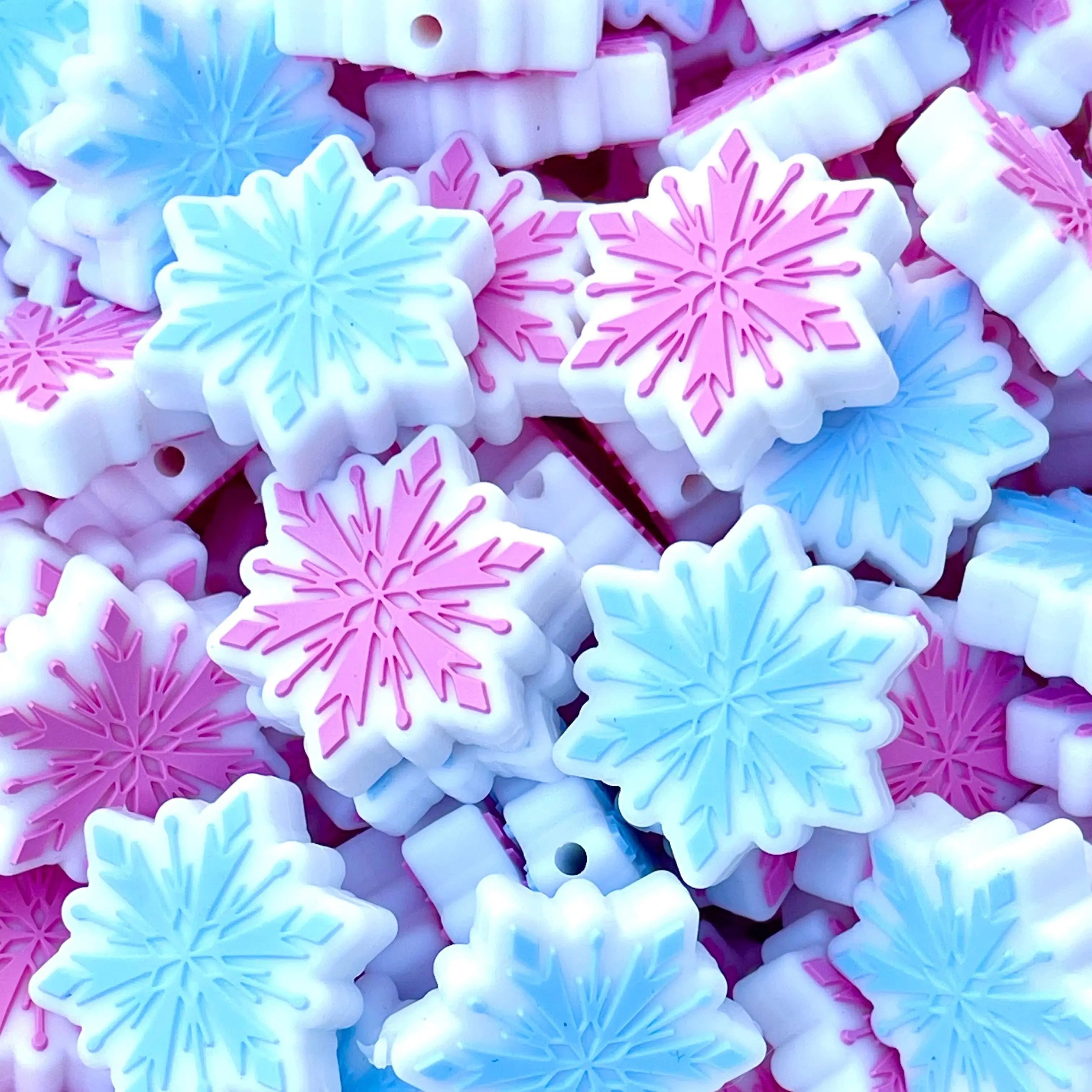 1pc Snowflake Silicone Focal Beads | Holiday Gifts | Christmas Winter Wonderland Crafting