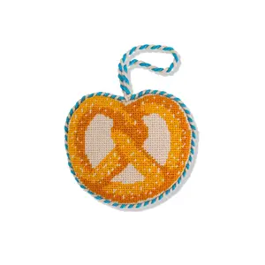 Pretzel Needlepoint Ornament
