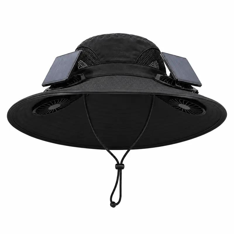 Portable Rechargeable Sun+Fan in 1 Hat - Adjustable Fan Hat with Lightweight Wide Brim, Quiet Design Detachable Fan, Wind Adjustment (Gentle to Strong), Wireless Long-Lasting Wear for Summer Outdoor Fishing, Household Appliance Accessory