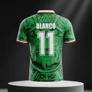 11# Cuauhtémoc Blanco 1998  Mexico Home Green Short Sleeve Retro Soccer Jersey Breathable