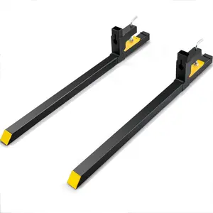 Clamp-On Pallet Forks For Loader Bucket, 2000 Lbs Capacity, 60-Inch Front Loader Fork Attachments, Heavy-Duty Construction For Tractor And Skid Steer, Agriculture And Farm Equipment, Pallet Fork Attachments