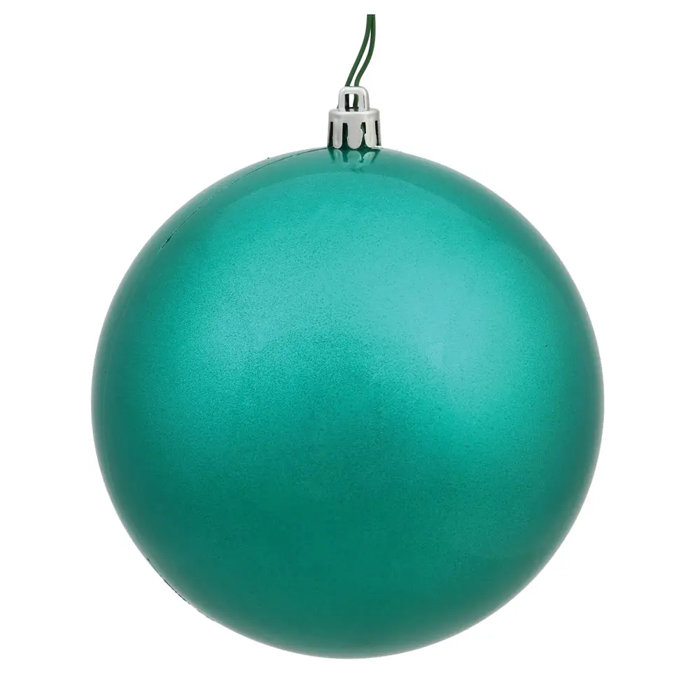 212 MAIN 3 in Teal Glitter Plastic Drilled-Hole Christmas Ornaments, 12 per Bag, Home & Holiday Festive Decorations