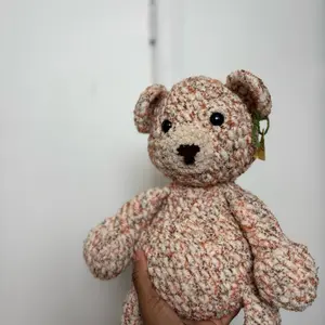 Handmade Crochet Bear Crochet Plushie Brown Bear Soft and Cuddly Toy for Kids