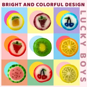Lucky Boys Fruit Slices Candy Hard Candy Bulk 1 lb Bag of Individually Wrapped Small Fruit Slices Hard Candy for Office, Reception, Buffet, Treat Bags