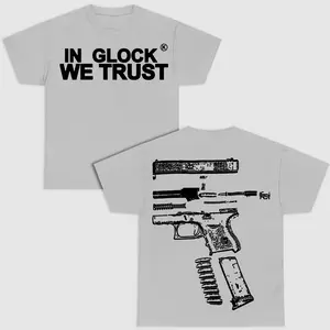 IN GLOCK WE TRUST New Design Multi Color Double Side Tee – Streetwear..