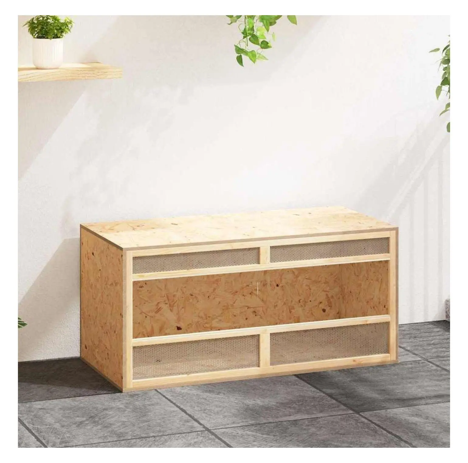 Reptile Terrarium Engineered Wood 39.4"x18.5"x18.5" - Glass Habitat for Lizards, Snakes, Geckos, and Small Animals - Secure and Well-Ventilated Enclosure Multicolour