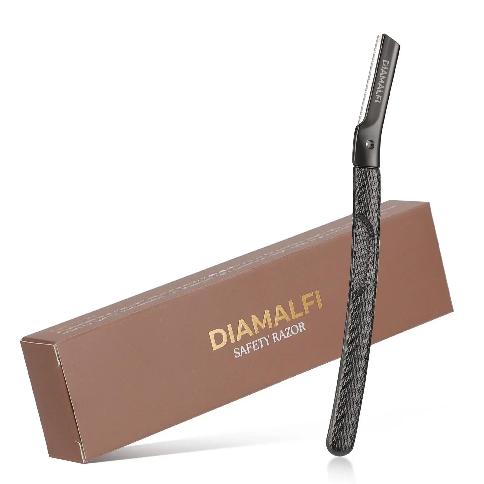 DIAMALFI Safety Razor with 5 FREE Interchangeable Blades for Men & Woman - Facial Razor - Beard Lineup - Eyebrows - Peach Fuzz - Facial Hair - Precision Grooming Tool - Face Shaver - Dermaplaning Tool -