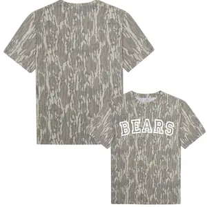Bears Bottomland Camo Shirt, Sports Fan Outdoor Graphic Tee, Casual Fieldwear