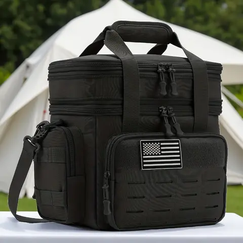 Men's 4.76 Gal Leak-Resistant Coolbox - Durable Insulated Portable Cooler with MOLLE Webbing, Camping Kitchen Supplies for Camping, Outdoor Picnics, Sports Gear