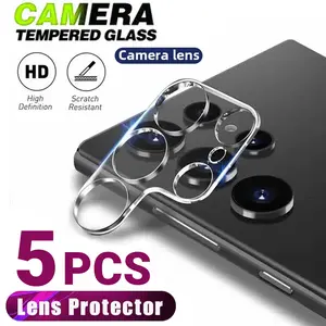 5 Pcs For Samsung Galaxy S24 S23 S22 Ultra Plus Tempered Glass Camera Len Protector