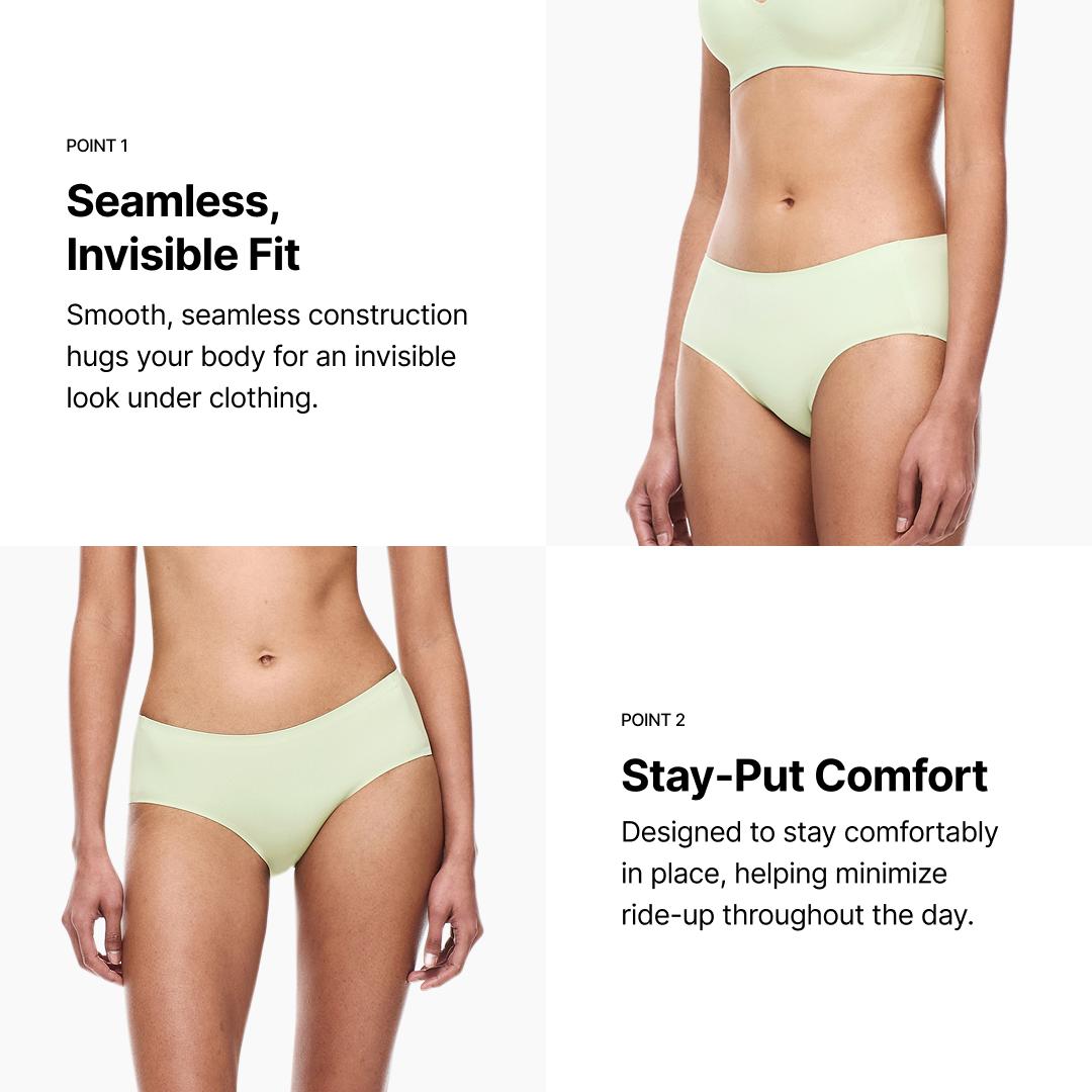 [VERISH] Cool Fit Panty - SIZE UP RECOMMENDED - Seamless No-Show Underwear for Women - Mid-Rise Fast-Drying Cooling Everyday Comfort
