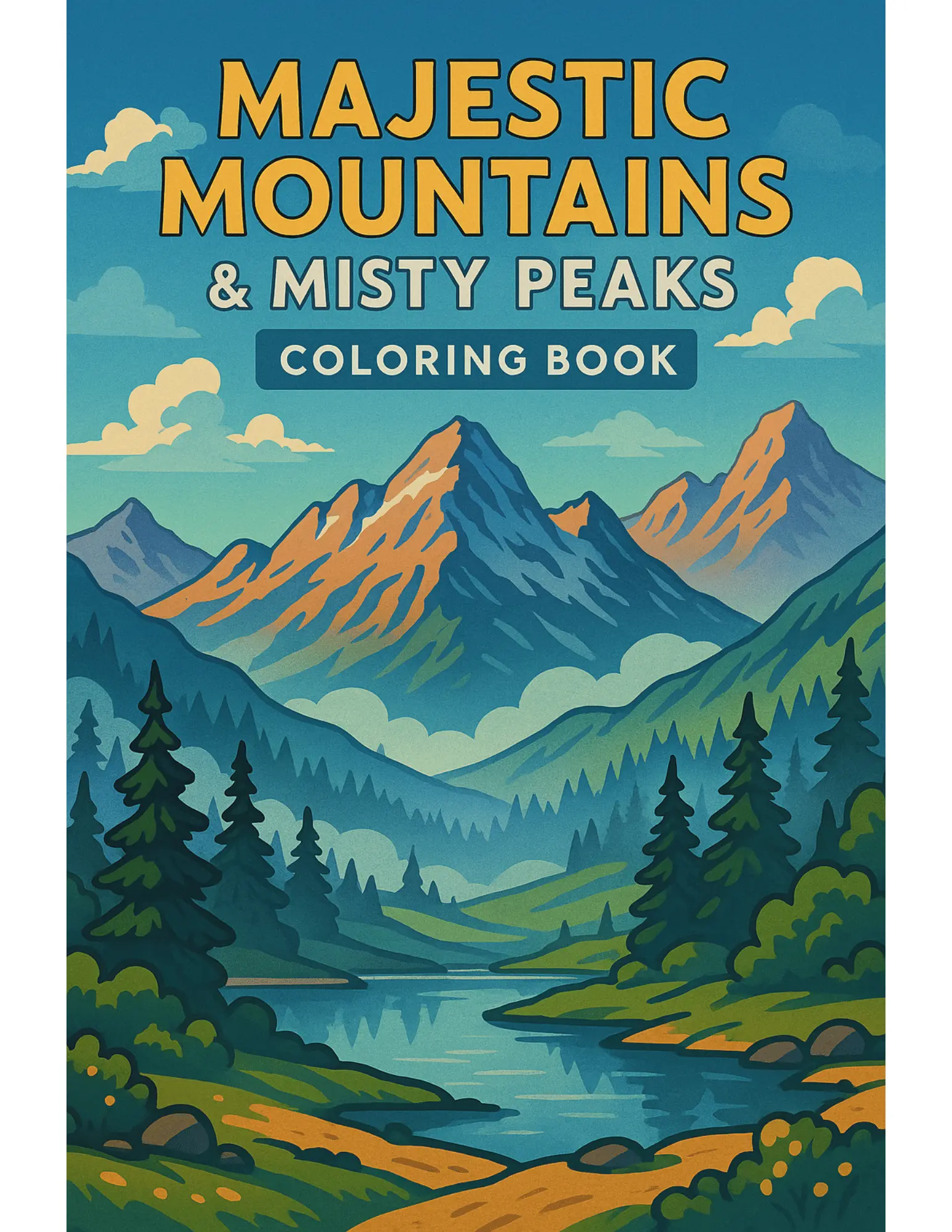 Majestic Mountains and Misty Peaks Coloring Sheets For Adults and Teens