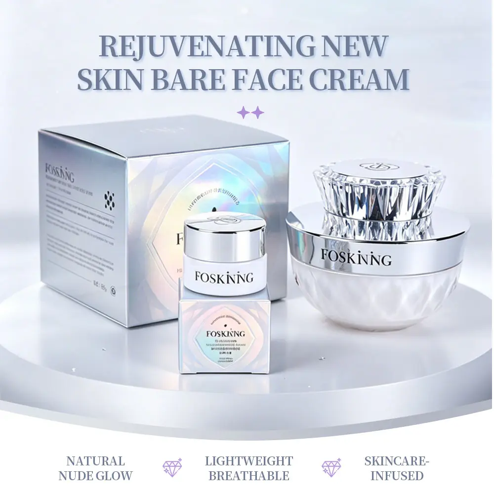 Rejuvenating New Skin Bare Face Cream - Natural Nude Glow, Lightweight Moisturizing Face Cream with Niacinamide, Pro-Xylane & Tremella, Instant Brightening, No White Cast, All Day Hydration