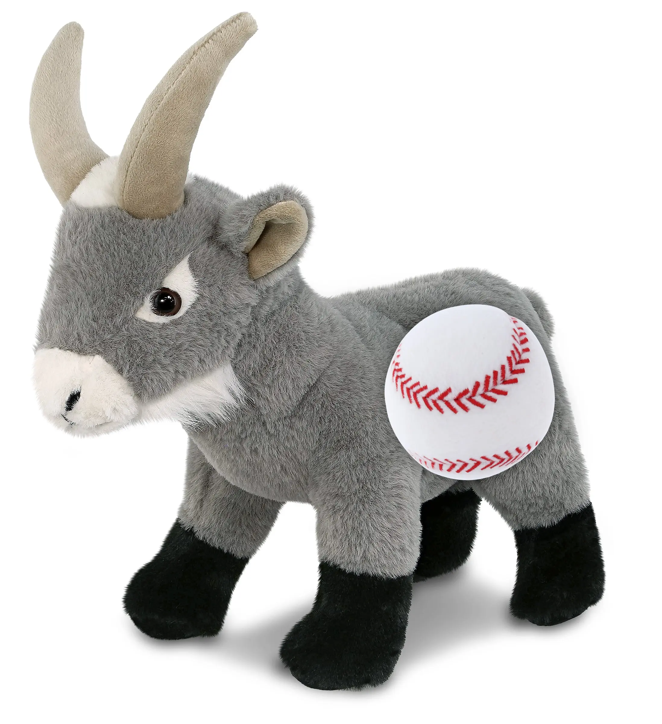 SUPER-SOFT PLUSH - GREY GOAT 12" WITH BASEBALL PLUSH