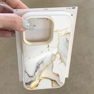 Gold Marble Pattern Phone Case, Full Body Protective Shockproof Tpu Cover, Fits iPhone Models 17 Pro Max/XS/XR/11-16pro, Anti-Slip Lightweight Shell