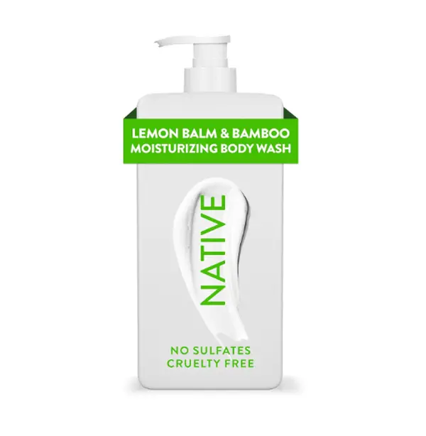 Native Moisturizing Body Wash Contains Naturally Derived Ingredients | For Women & Men, Sulfate, Paraben, & Dye Free Leaving Skin Soft and Hydrated | Lemon Balm & Bamboo 18 oz