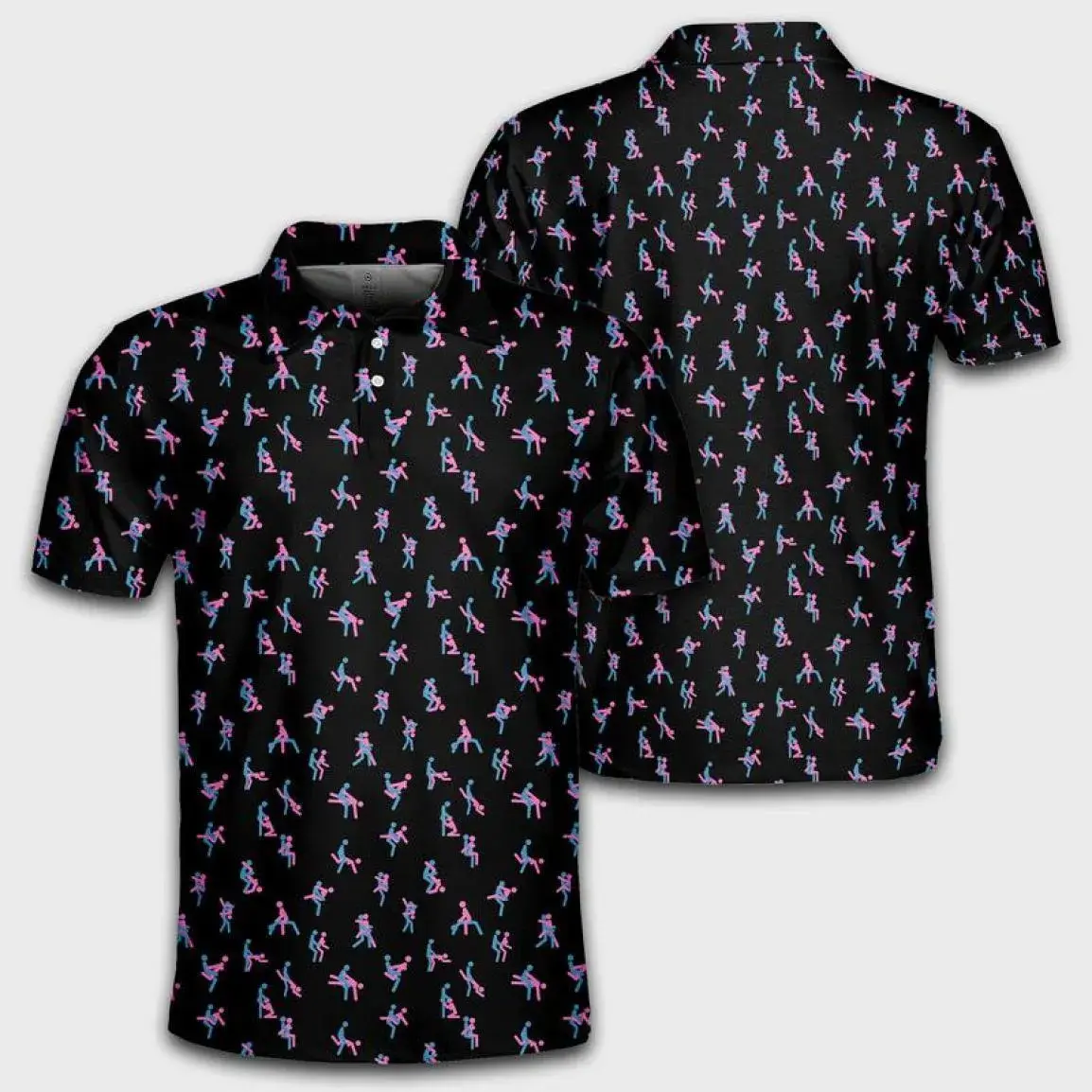 Midnight Positions Funny Pattern Polo Short-Sleeve Lightweight Golf Shirt for Outdoor Fishing