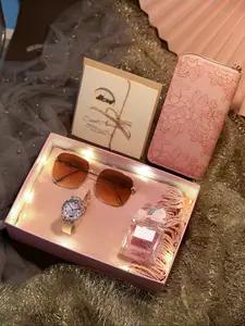 Luxury Elegant Fashion 7pcs Women's Watch Set + Sunglasses Scarf Perfume Card, Perfect Gift for Birthday Christmas Thanksgiving