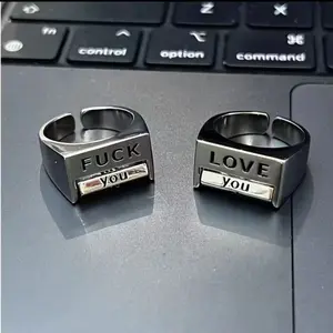 Unisex Adjustable Mood Ring for Men and Women, Unique Creative Spirit State Ring to Express Love or Resistance, Trendy Statement Jewelry