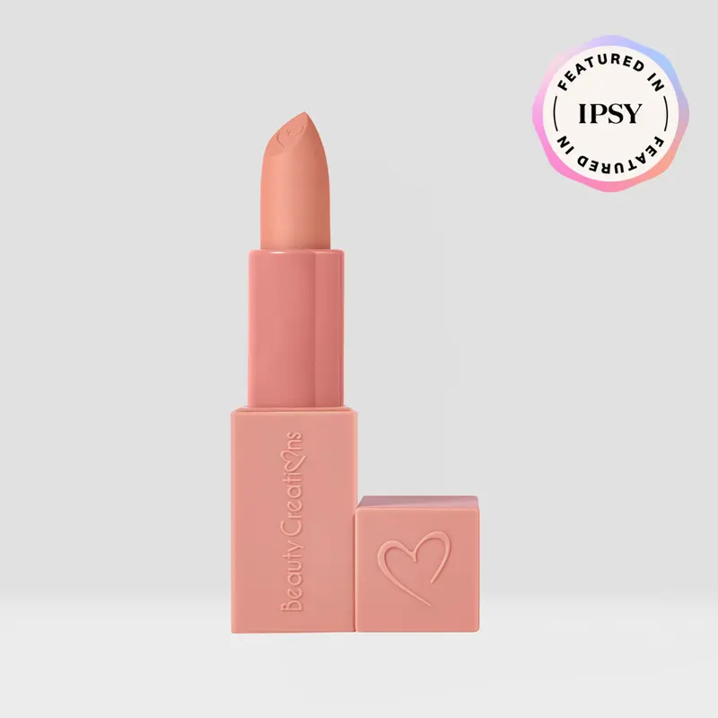Beauty Creations Tease Me 3.5g High Pigmentation Soft Matte Lipstick - Buildable Formula, Light Weight, Jojoba Oil, Sunflower Oil, Wax, Fragrance-Free, Hydrating, Repairing, Soft Touch Packaging (Dirty Beige) for Lip Care