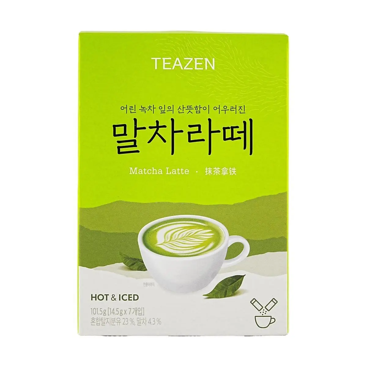 Teazen Korean Matcha Latte Powder - Authentic Green Tea Drink Mix, 10 Sachets, Easy & Delicious