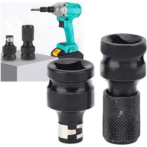 Impact Wrench Adapter, 2 PCS 1/2 inch Square Drive to 1/4 inch Hex Female Socket Adapter Converter Chuck Adapter for Impact Air and Electric Wrench