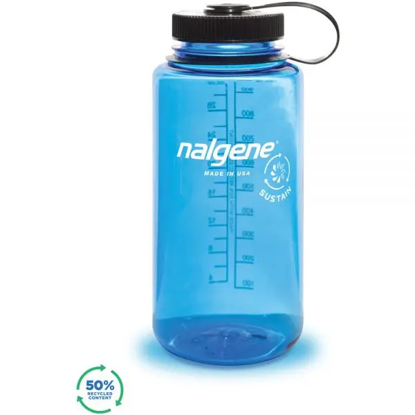 Nalgene 342038 1 qt. Wide Mouth Sustain Water Bottle, Slate Blue