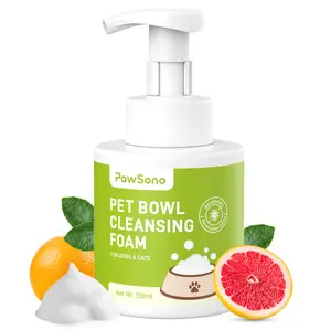 PawSono Pet Bowl Cleaner Mousse Vet Enzyme Formula for Bird Baths & Feeders Lick-Safe, No Residue Works on Cat Dishes, Fountains, Toys & Birdhouses (350ml/12oz)