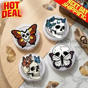 Skull & Butterfly MagSafe Phone Grip, Unique Butterfly Skull Phone Holder, Edgy Accessory for Goth Lovers, Cool Phone Magnetic Griptok