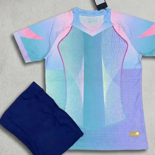 Men's Barcelona Football Jersey - Buy Top Get Free Blue Shorts - Breathable Sportswear- full logo