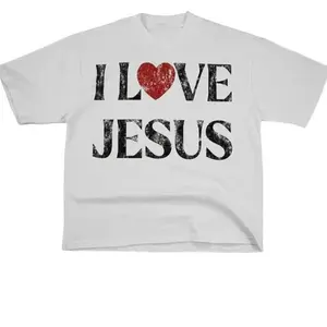FEEGO Women's shirts Vintage I Love Jesus Print Short Sleeve T-Shirt Menswear Top Underwear Tshirt Cotton Polyester,Women's Letter Print Round Neck Tee Perfect GiftMen, Perfect Gift Streetwear Crewneck Black Casualwizard shirt y2k outfits men him gifts