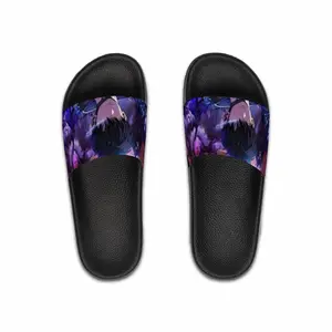 Anime Night Slide Sandals — Dark Purple Character Design