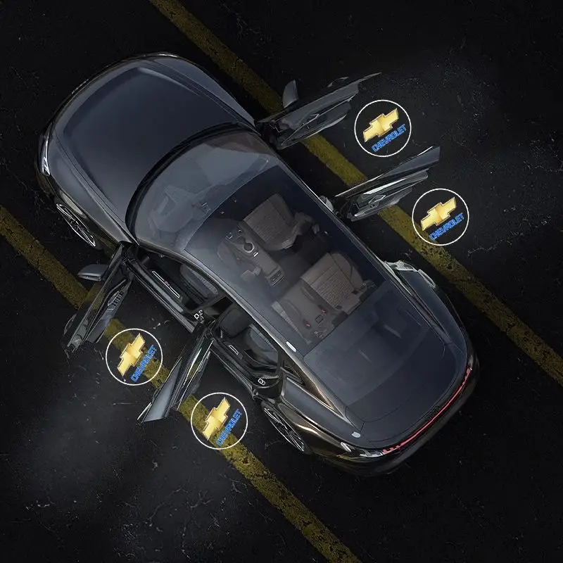 2Pcs Wireless Car Welcome Light Led Door Light Projector Logo For Chevrolet Captiva Colorado Cruze Spark Malibu Car Styling (Battery Not Included)