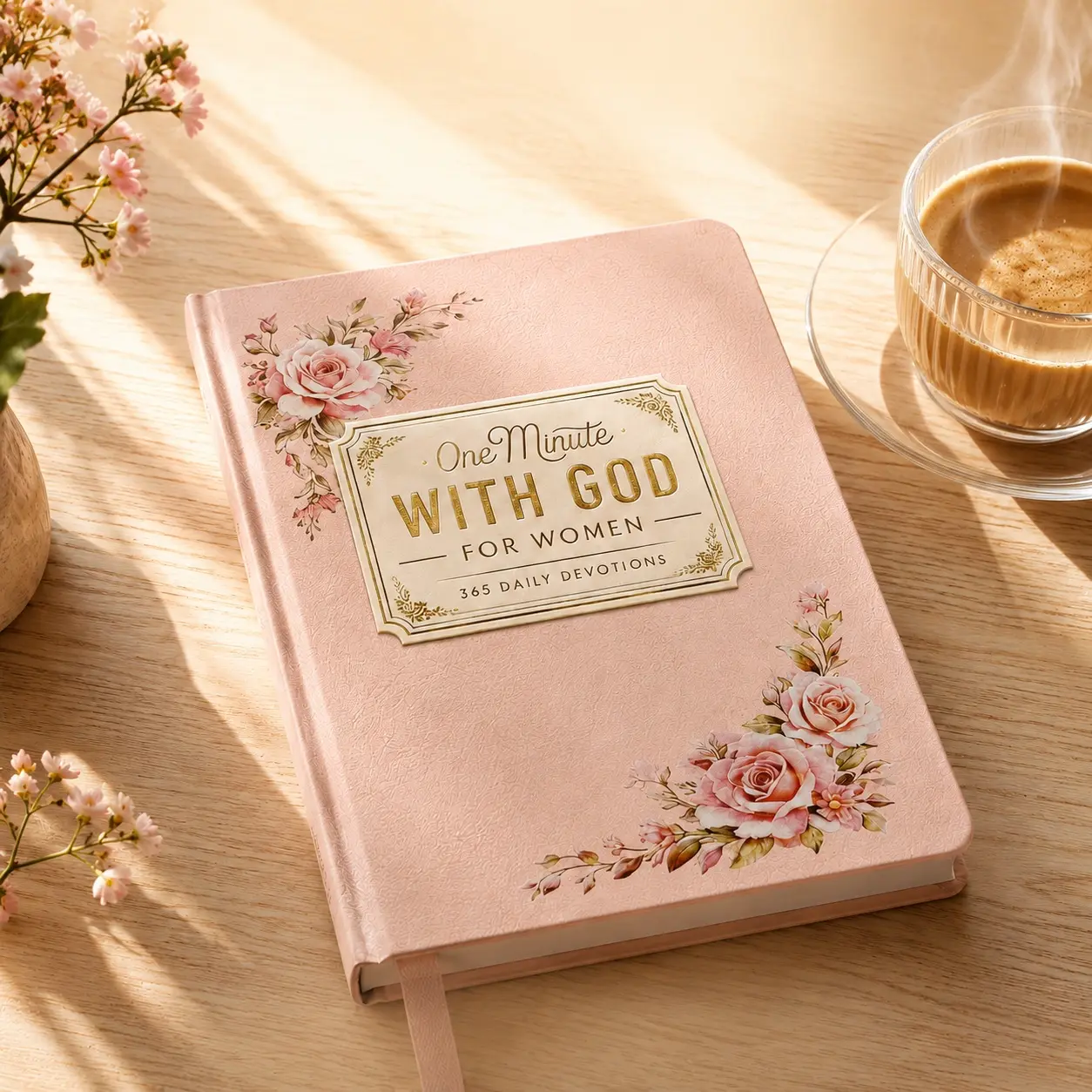 Women's 365-Day Devotional Journal - 1 Minute with God Portable Daily Reflection Notebook, Self-Improvement Office Stationery, Ideal Gift for Christmas-Mother's Day Holidays Birthdays New Year