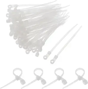 Cable Ties with Screw Holes for Wire, Pipe, DIY – 4x150mm Nylon Mounting Straps-ZD92