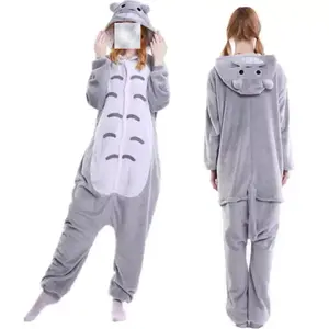 Adult Animal Pajamas Cosplay Costume Sleepwear Jumpsuits for Women Soft Plush Totoro Design Ideal for Loungewear and Cosplay Events